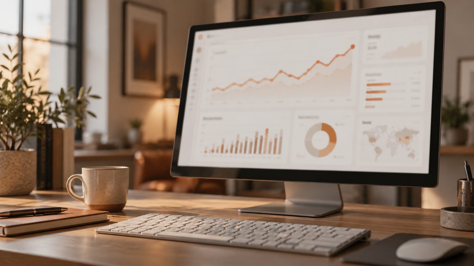 A decision-support dashboard on a desktop monitor